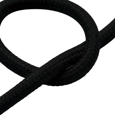 Okrągły kabel w oplocie bawełnianym – Węglowa czerń