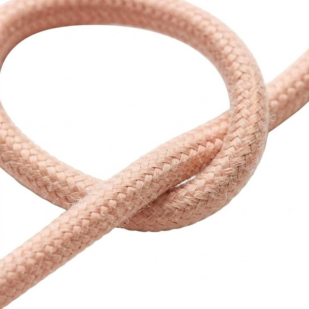 Okrągły kabel w oplocie bawełnianym – Łososiowy