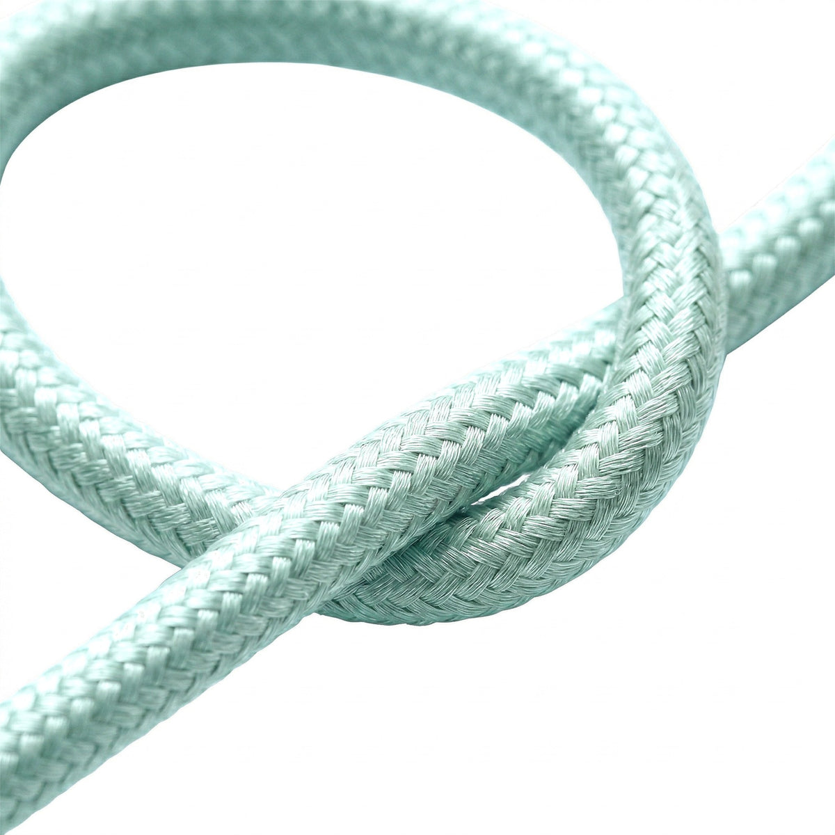 Okrągły kabel w oplocie bawełnianym – Seledynowy