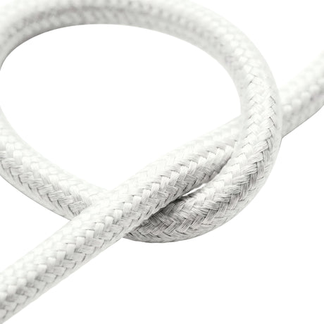 Okrągły kabel w oplocie z efektem jedwabiu – Biel optyczna