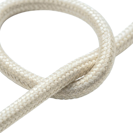 Okrągły kabel w oplocie z efektem jedwabiu – Perłowa biel