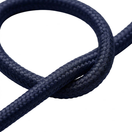 Okrągły kabel w oplocie z efektem jedwabiu – Głęboki niebieski