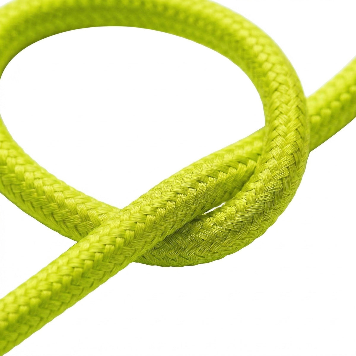 Okrągły kabel w oplocie fluo z efektem jedwabiu – Żółty