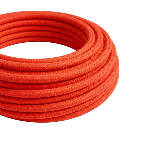 Kabel w oplocie fluo z efektem jedwabiu – Pomarańczowy