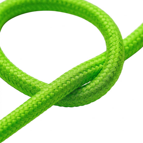 Okrągły kabel w oplocie fluo z efektem jedwabiu – Zielony