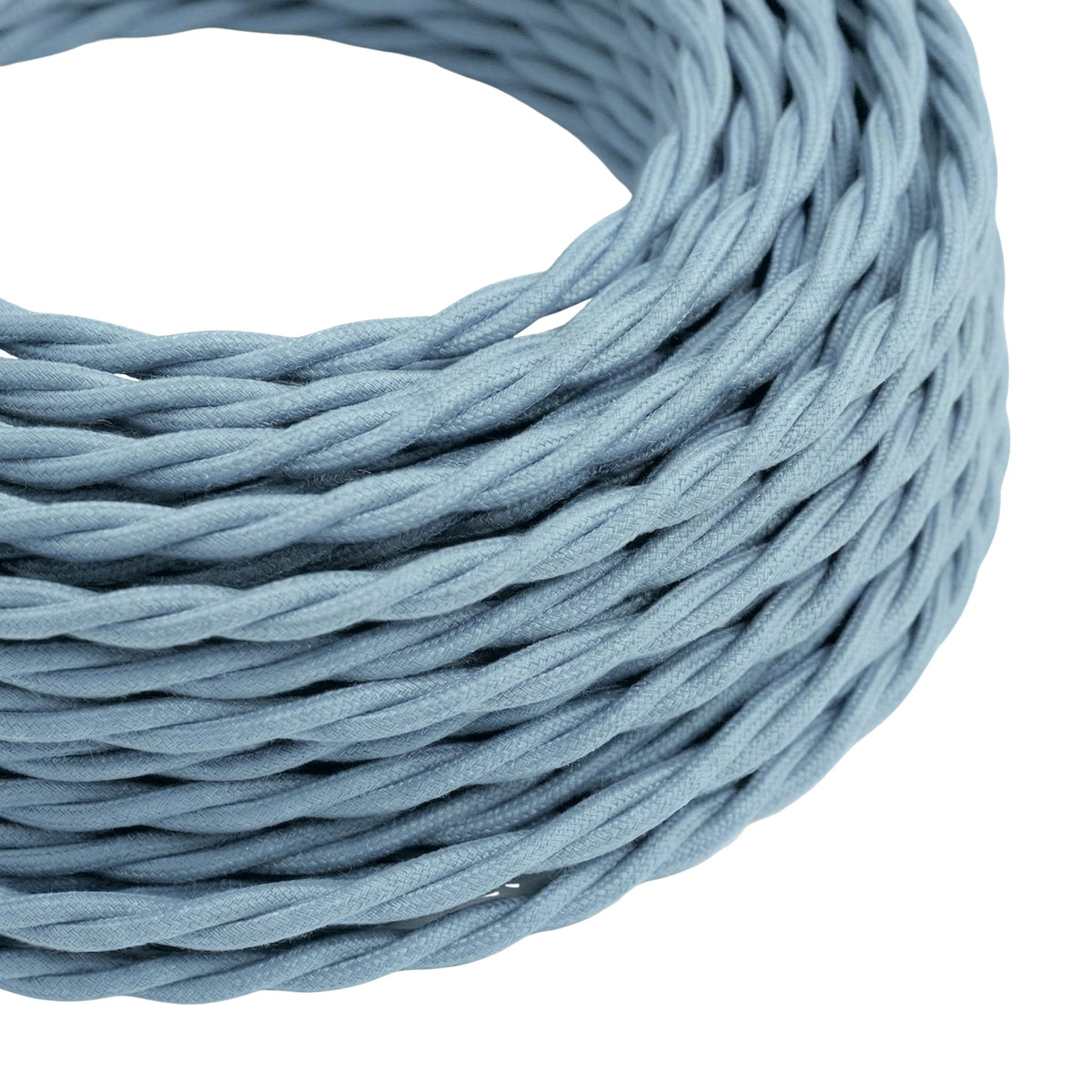 Skręcany kabel w oplocie bawełnianym – Oceaniczny niebieski