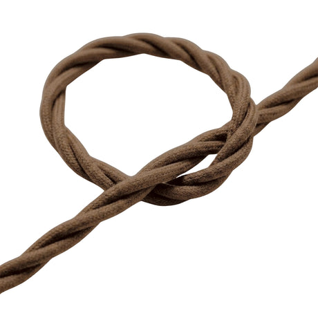 Skręcany kabel w oplocie bawełnianym – Brąz espresso