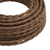 Skręcany kabel w oplocie bawełnianym – Brąz espresso