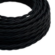 Skręcany kabel w oplocie bawełnianym – Węglowa czerń