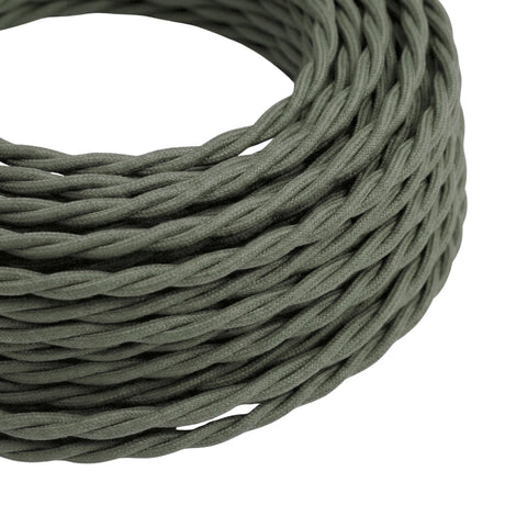 Skręcany kabel w oplocie bawełnianym – Szałwiowy