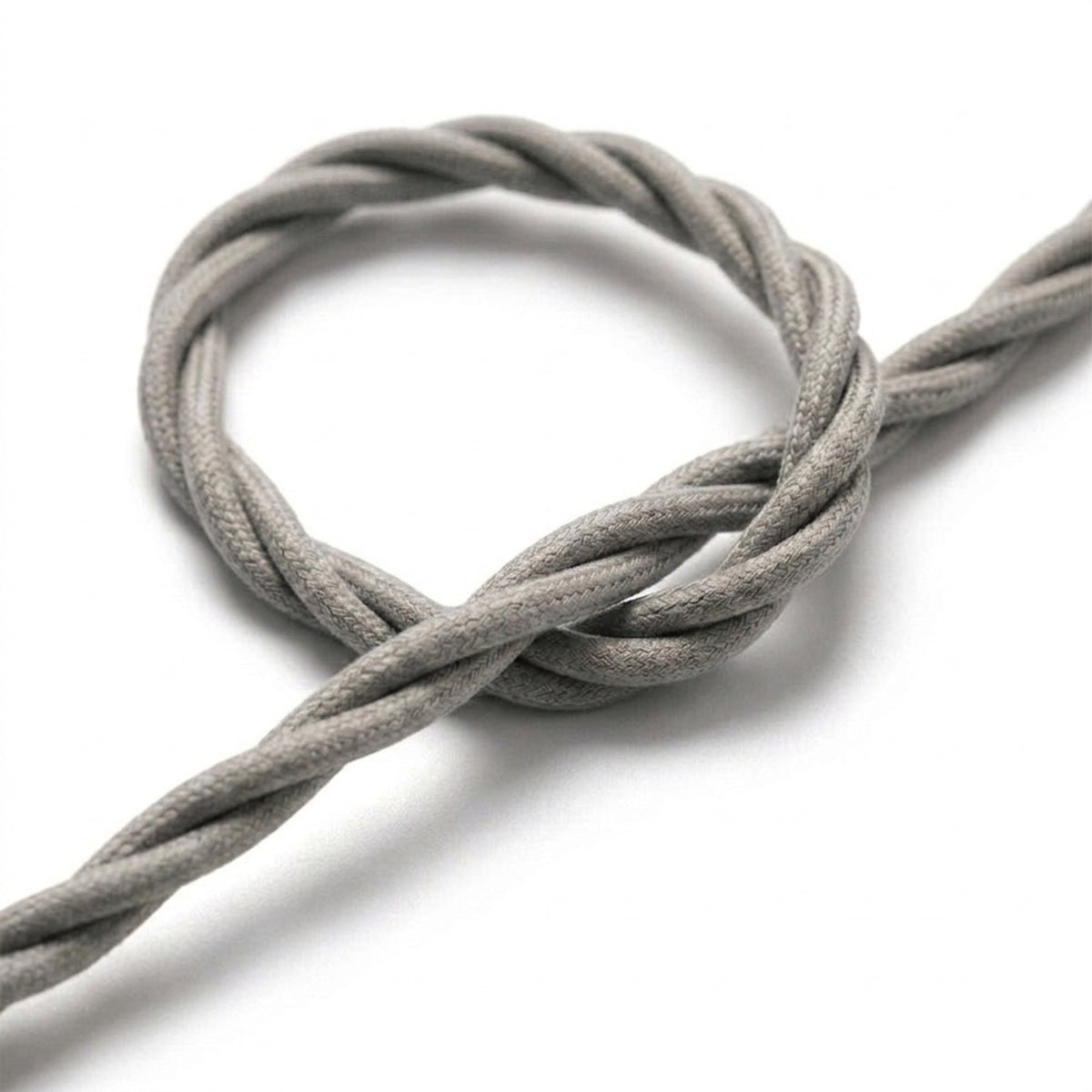 Skręcany kabel w oplocie z efektem jedwabiu – Srebrny