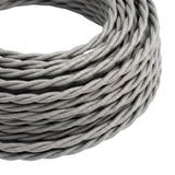 Skręcany kabel w oplocie z efektem jedwabiu – Srebrny