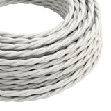 Skręcany kabel w oplocie z efektem jedwabiu – Biel optyczna