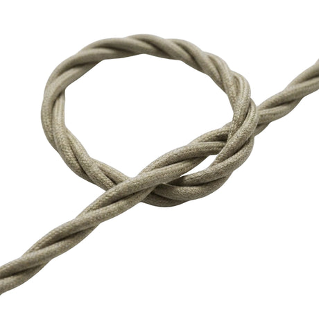 Skręcany kabel w oplocie z efektem jedwabiu – Perłowa biel