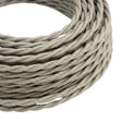 Skręcany kabel w oplocie z efektem jedwabiu – Perłowa biel
