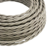 Skręcany kabel w oplocie z efektem jedwabiu – Perłowa biel