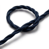 Skręcany kabel w oplocie z efektem jedwabiu – Głęboki niebieski