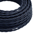 Skręcany kabel w oplocie z efektem jedwabiu – Głęboki niebieski