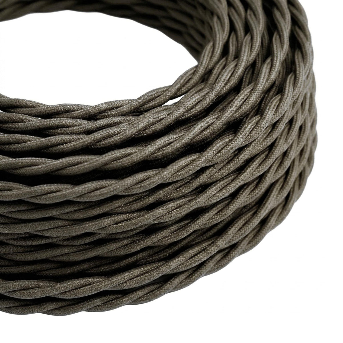Skręcany kabel w oplocie z efektem jedwabiu – Ciemnoszary
