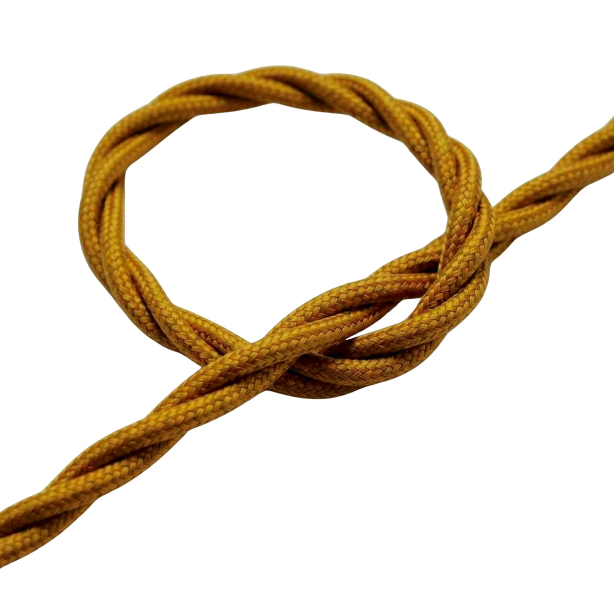 Skręcany kabel w oplocie z efektem jedwabiu – Złoty
