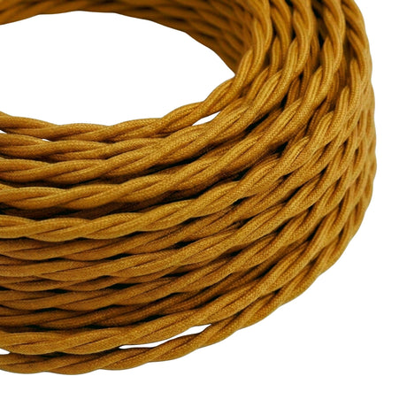 Skręcany kabel w oplocie z efektem jedwabiu – Złoty