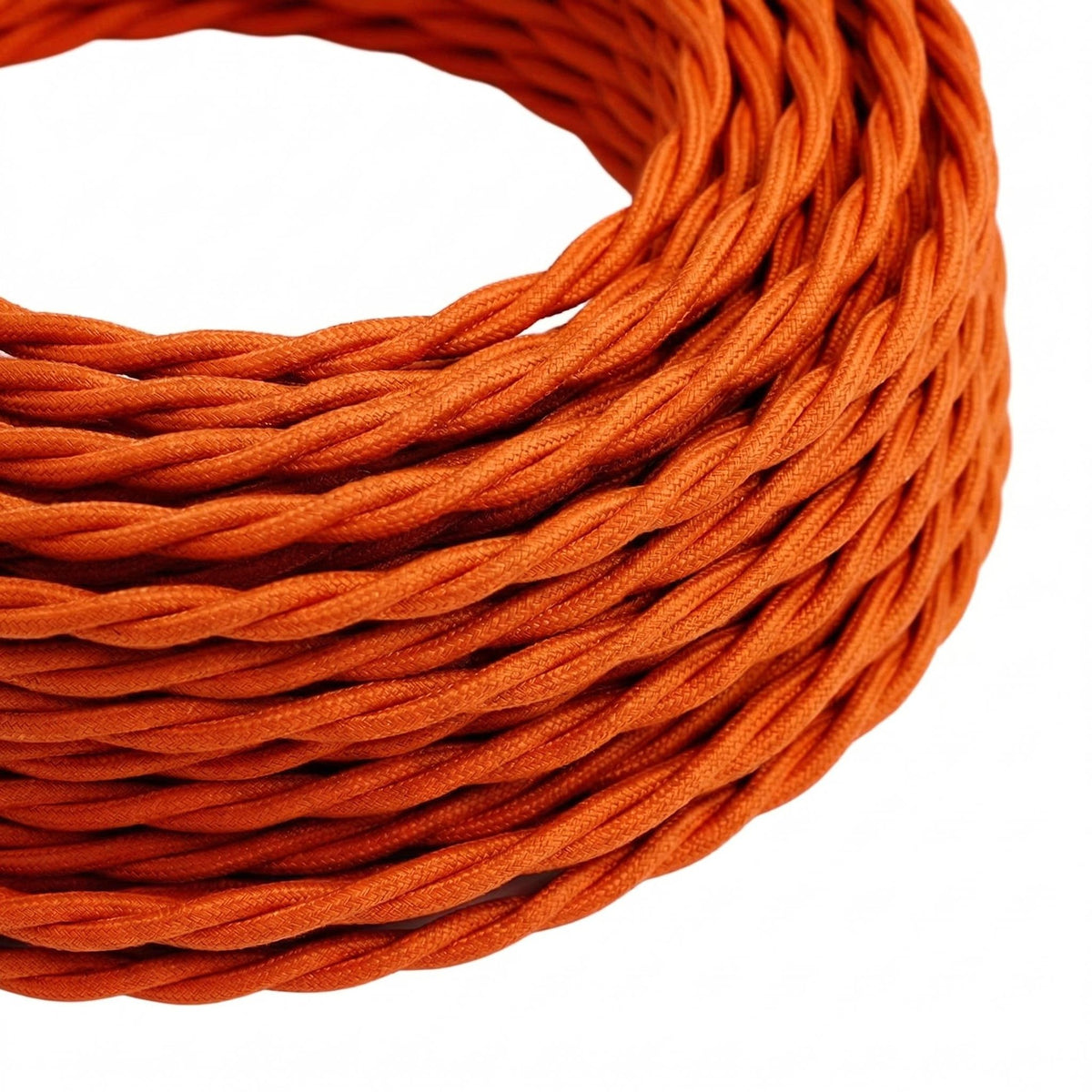 Skręcany kabel w oplocie z efektem jedwabiu – Płomienny pomarańcz