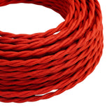 Skręcany kabel w oplocie z efektem jedwabiu – Ognista czerwień