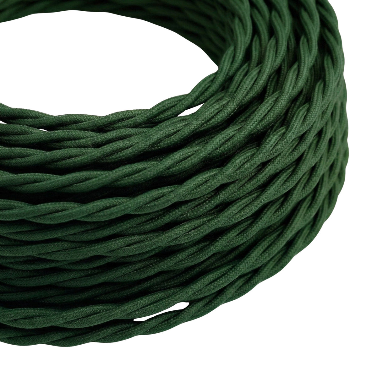 Skręcany kabel w oplocie z efektem jedwabiu – Leśna zieleń