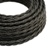 Skręcany kabel w oplocie z naturalnego lnu – Antracytowy