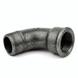 Coude grand rayon 45° M/F fonte noire - photo produit fond blanc 8