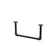 Portant à vêtements suspendu au plafond en tubes d'acier peints noir mat Ø 27 mm — largeur 46 cm, hauteur sous plafond 22 cm, vue de trois quarts sur fond blanc