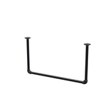 Portant à vêtements suspendu au plafond en tubes d'acier peints noir mat Ø 27 mm — largeur 76 cm, hauteur sous plafond 42 cm, vue de trois quarts sur fond blanc