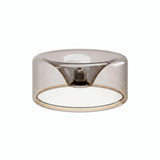 Żarówka LED donut E27 z przydymionego szkła, Ø 195 mm, wyłączona, widoczny wpuszczany trzonek E27, białe tło