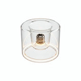 Żarówka LED donut E27 z przezroczystego szkła, Ø 120 mm, włączona, ciepły pierścień światła, białe tło