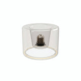 Żarówka LED donut E27 z przezroczystego szkła, Ø 120 mm, wyłączona, widoczny wpuszczany trzonek E27, białe tło