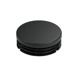 Czarna zaślepka lamelowa do złączki GW 1″1/4 33x42, widok z góry na płaski łeb
