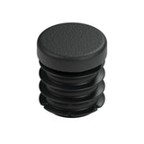Czarna zaślepka lamelowa do złączki GW 1/2″ 15x21, widok z góry na płaski łeb