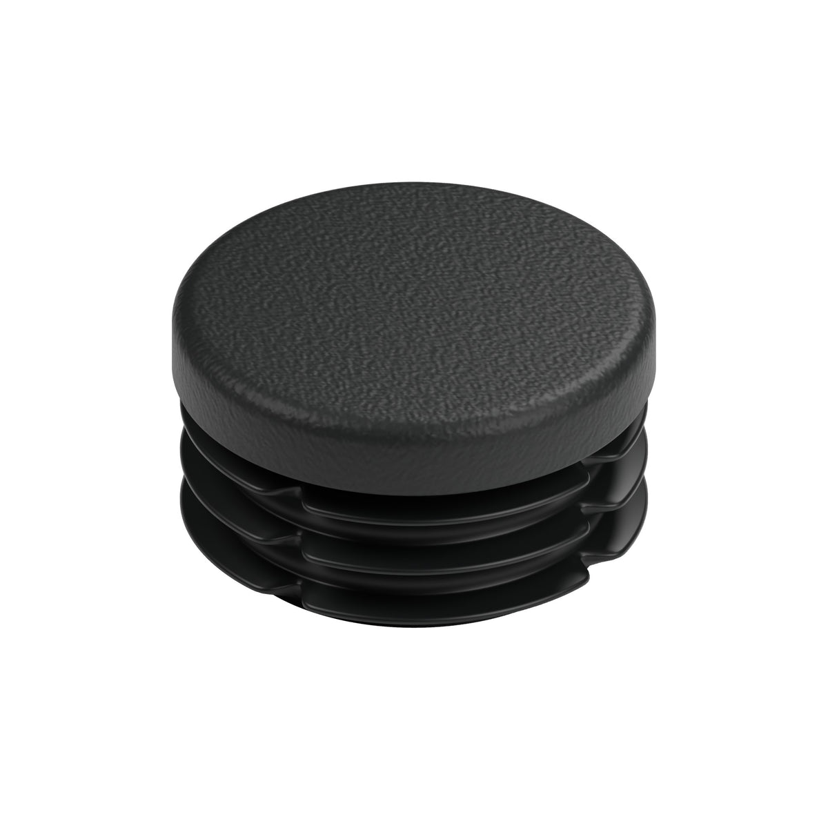 Czarna zaślepka lamelowa do złączki GW 3/4″ 20x27, widok z góry na płaski łeb