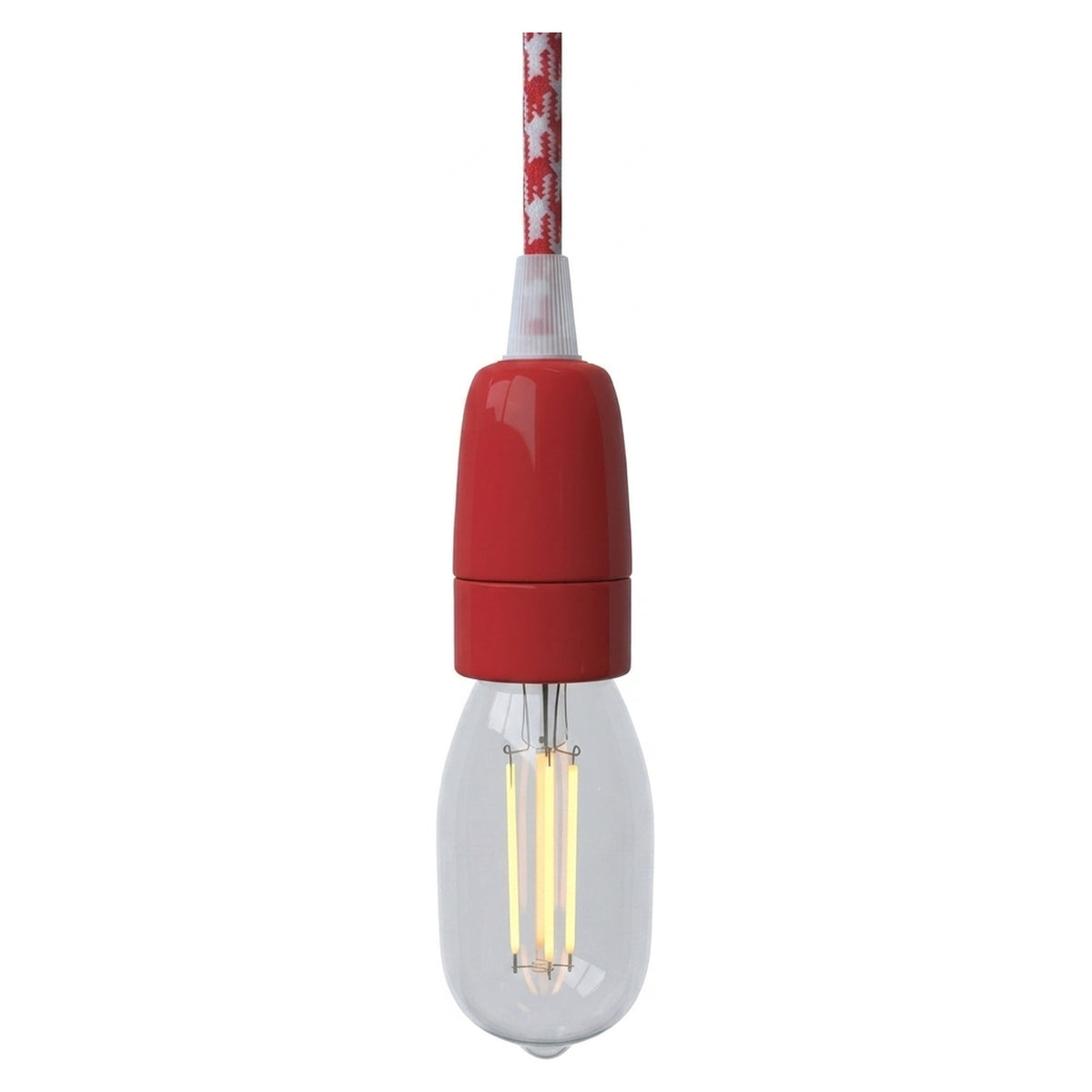 Oprawka E14 porcelanowa — Czerwony