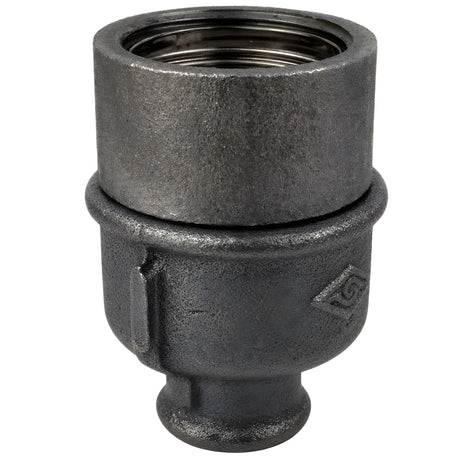 Zestaw oprawki E27 z pierścieniem na złączce z czarnego żeliwa ekonomicznego 1/2'' (15x21mm) z gwintem wewnętrznym