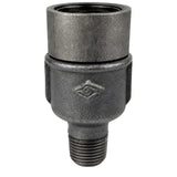 Zestaw oprawki E27 z pierścieniem na złączce z czarnego żeliwa ekonomicznego 1/2'' (15x21mm) z gwintem zewnętrznym