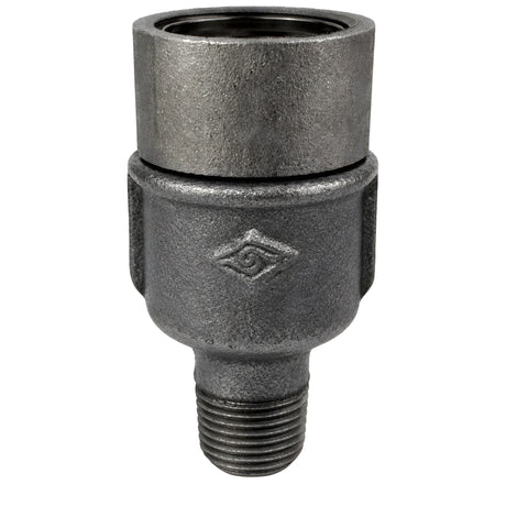 Zestaw oprawki E27 z pierścieniem na złączce z czarnego żeliwa ekonomicznego 1/2'' (15x21mm) z gwintem zewnętrznym