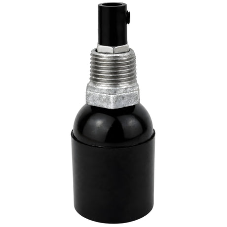 Zestaw oprawki E27 bakelitowej na złączce z żeliwa ocynkowanego 1/2'' (15x21mm) z gwintem zewnętrznym