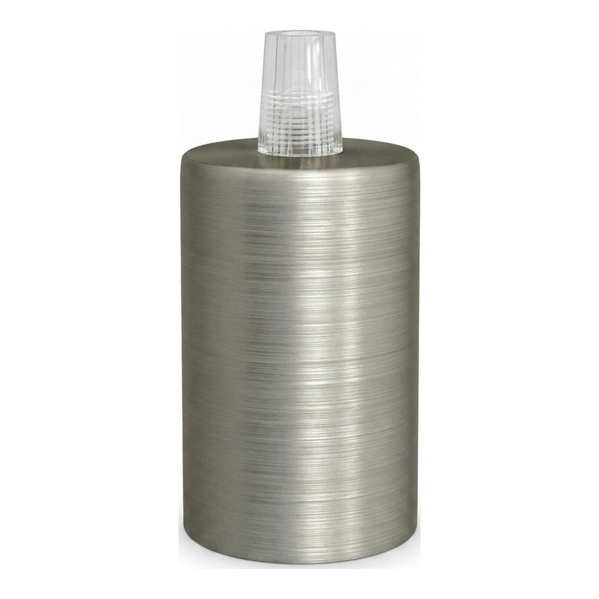 Oprawka E27 cylindryczna metalowa — Stożkowy plastikowy / Tytan satynowy