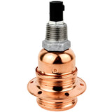Zestaw oprawki E27 z błyszczącego metalu w kolorze miedzi na złączce z żeliwa ocynkowanego 1/2'' (15x21mm) z gwintem zewnętrznym