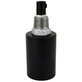 Zestaw oprawki E27 z gładkiego metalu w kolorze czarnym na złączce z żeliwa ocynkowanego 1/2'' (15x21mm) z gwintem zewnętrznym