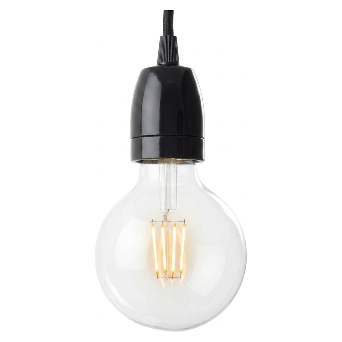 Oprawka E27 porcelanowa — Czarny