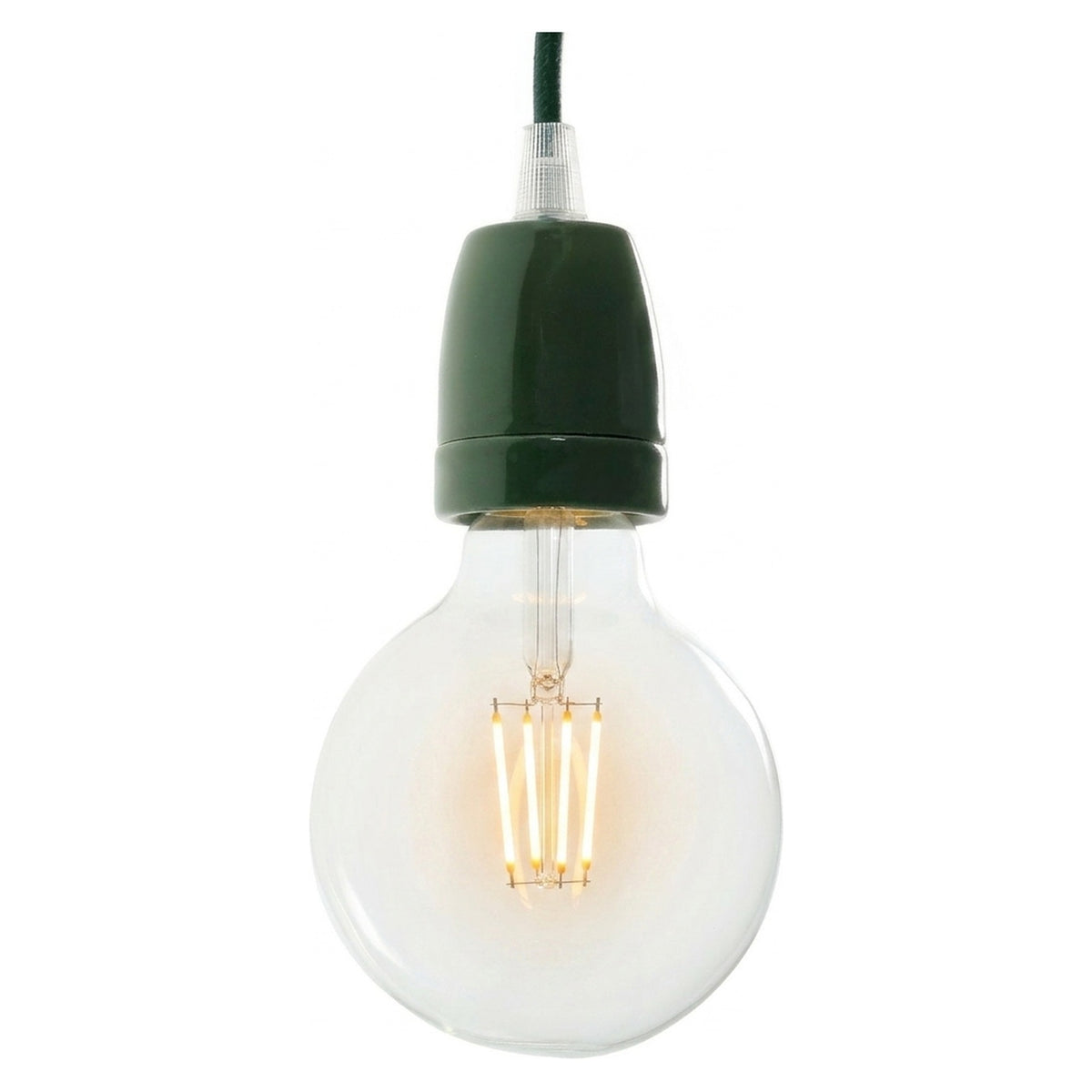 Oprawka E27 porcelanowa — Zielony
