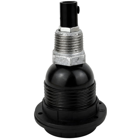 Zestaw oprawki E27 bakelitowej z pierścieniami na złączce z żeliwa ocynkowanego 1/2'' (15x21mm) z gwintem zewnętrznym