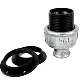 Zestaw oprawki E27 bakelitowej na złączce z żeliwa ocynkowanego 1/2'' (15x21mm) z gwintem wewnętrznym